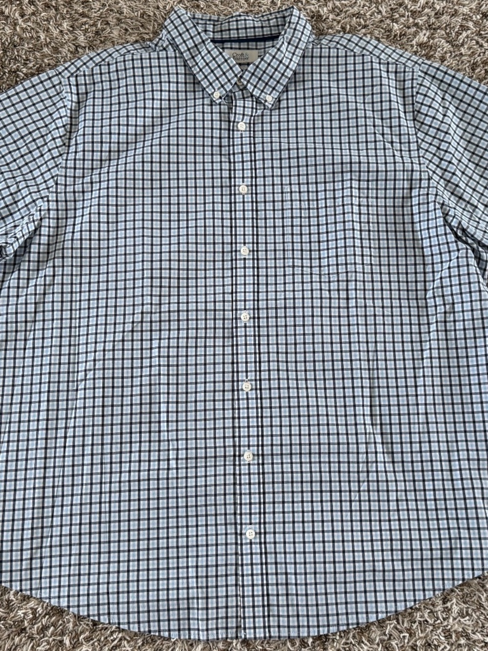 Croft & Barrow Men’s Easy Care Plaid Short Sleeve Button-Up Shirt 2XB